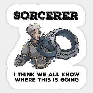 Wizard Mage RPG PnP Roleplaying Dungeon Sorcerer Meme Gift Sticker